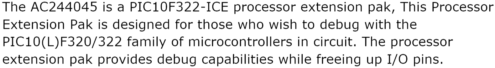 ערכות פיתוח לאלקטרוניקה MICROCHIP AC244045 PIC10F320 ICE DEBUGGER